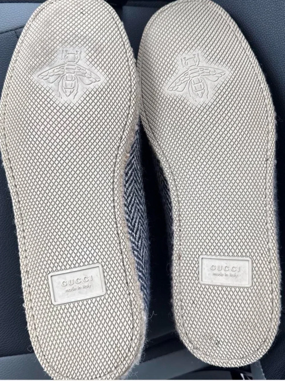 Gucci Fria Herringbone Wool Loafers